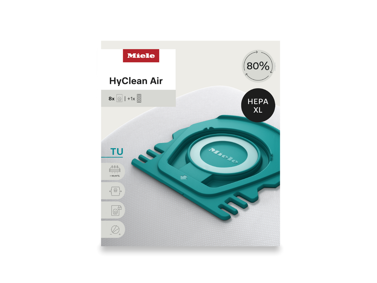 Miele TU Allergy XL HyClean Air pack with 8 vacuum bags and SF-HA 50 HEPA filter