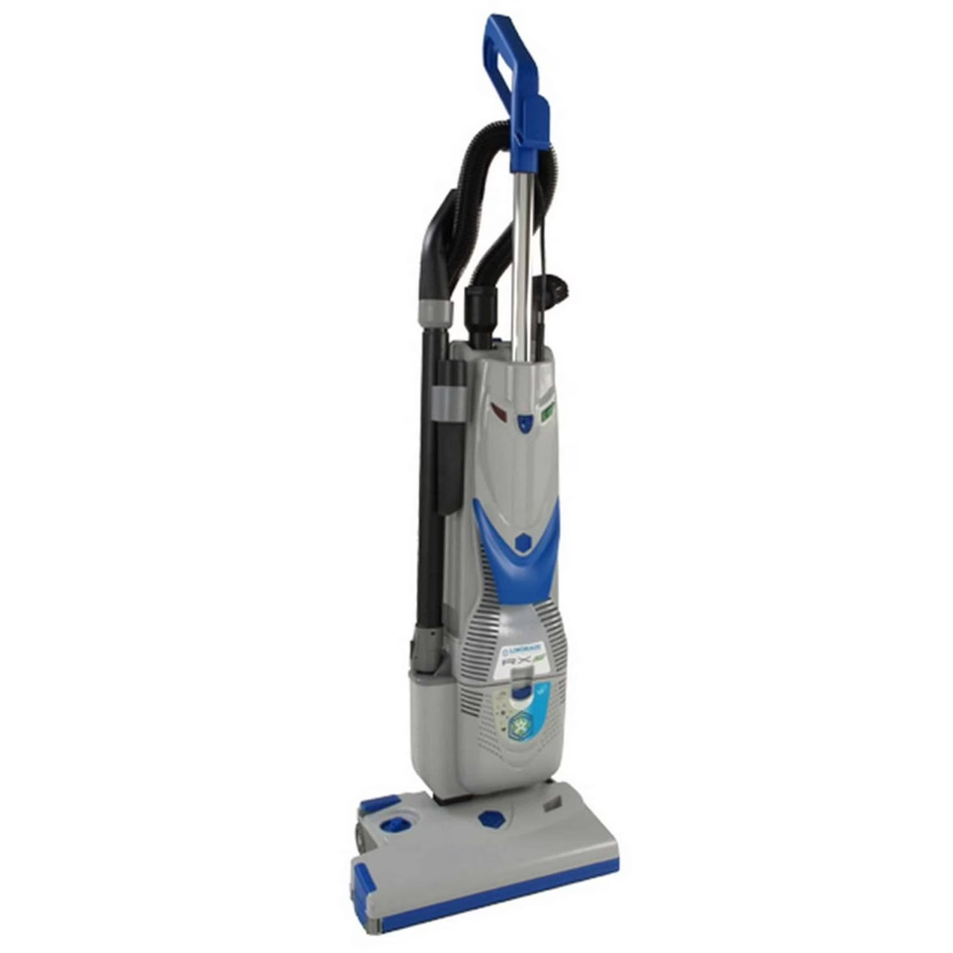 Lindhaus RX HEPA Eco Force 380E commercial upright vacuum cleaner, front view on white background