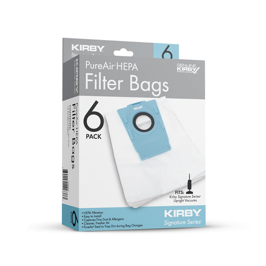 Genuine Kirby Signature Series PureAir HEPA Filter Bags 6 pack, part S10002, for the Kirby V530 upright vacuum
