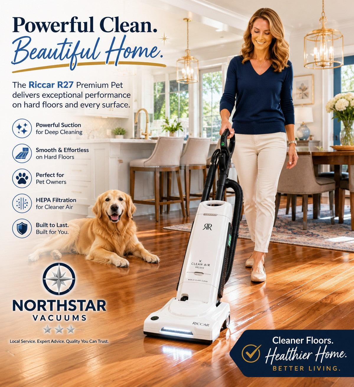 Riccar Clean Air Premium Pet Upright Vacuum – R27P