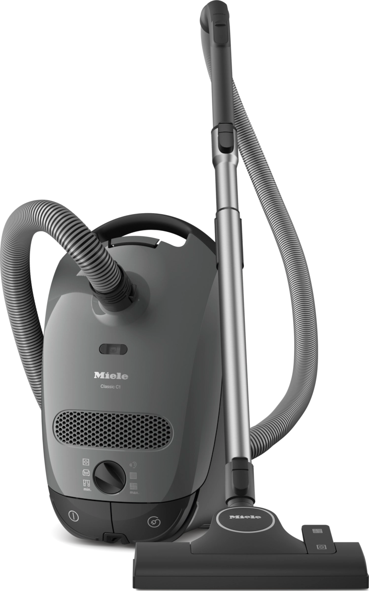 Miele Classic C1 Pure Suction PowerLine Canister Vacuum Cleaner - SBAN0 Graphite Grey