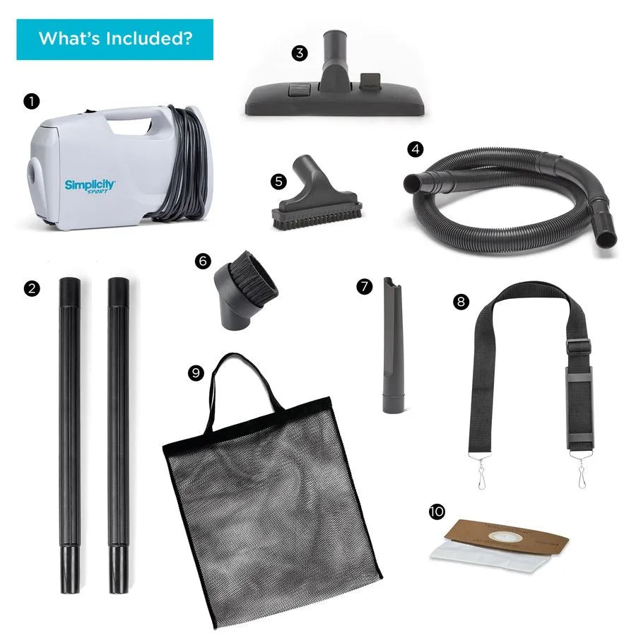 Simplicity S100 Sport Portable Canister Vacuum with Shoulder Strap